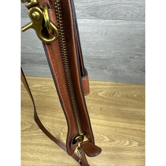 Frye Lucy Small Cognac Leather Crossbody Convertable Bag - Picture 6 of 9